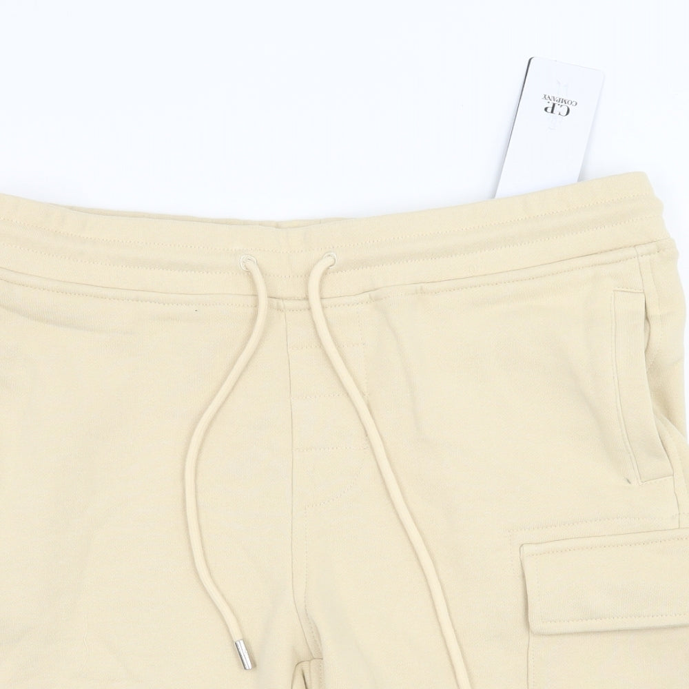 CP Company Mens Beige  Jersey Sweat Shorts Size M