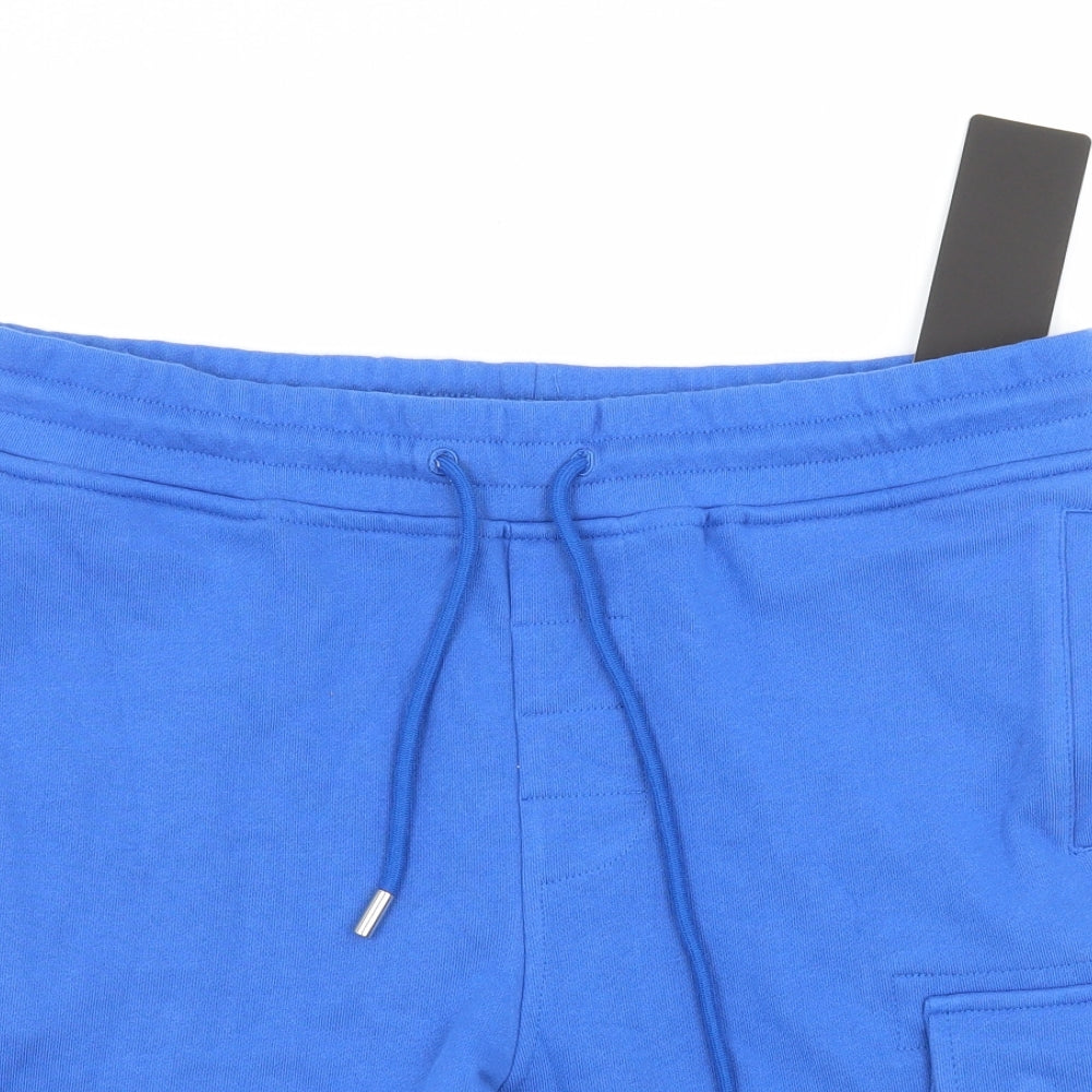 CP Company Mens Blue  Jersey Sweat Shorts Size M
