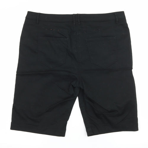 George Womens Black  Denim Bermuda Shorts Size 16