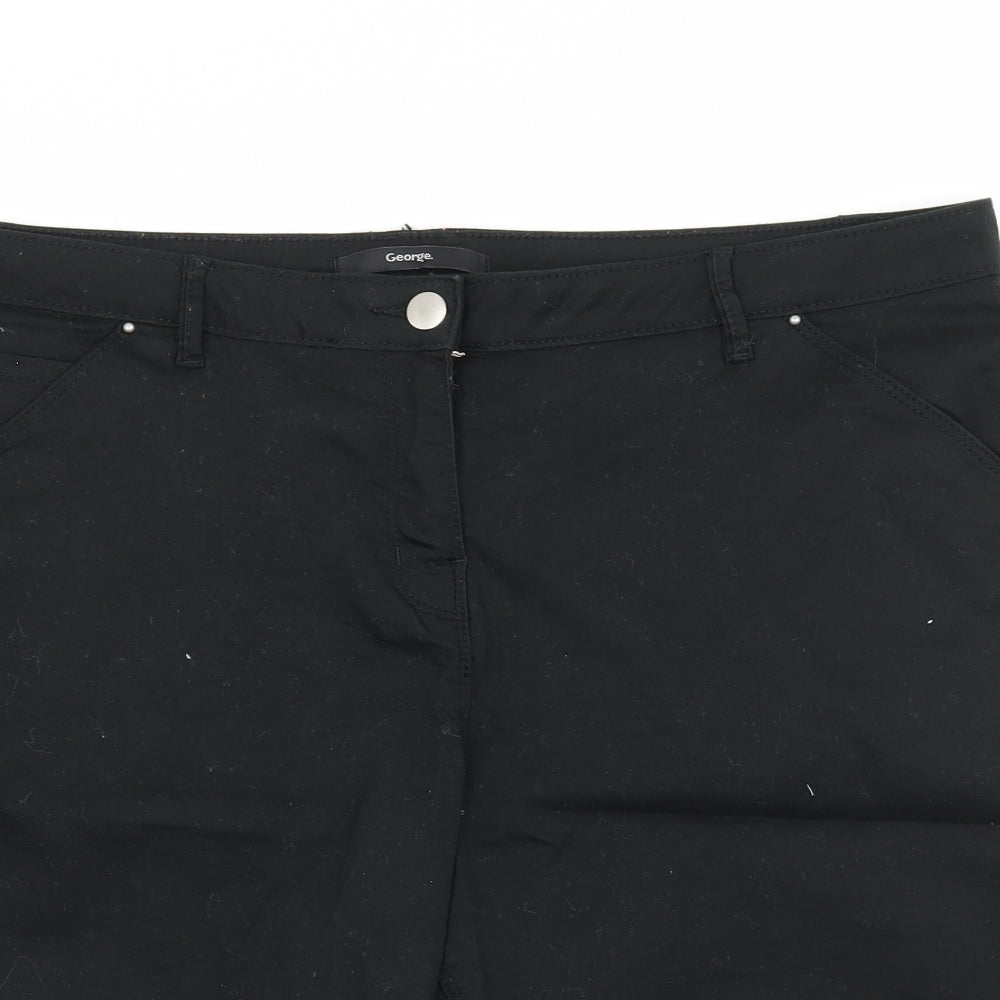 George Womens Black  Denim Bermuda Shorts Size 16
