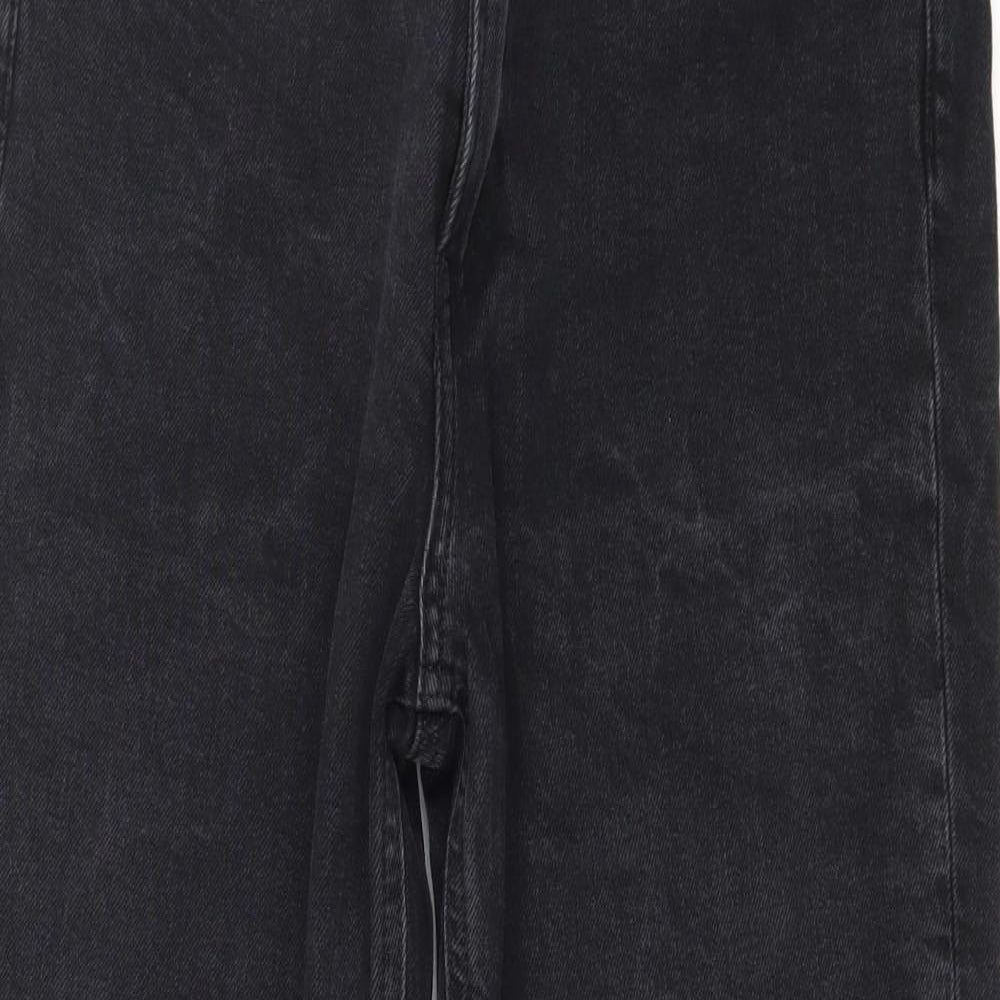H&M Womens Black  Denim Straight Jeans Size 12 L27 in