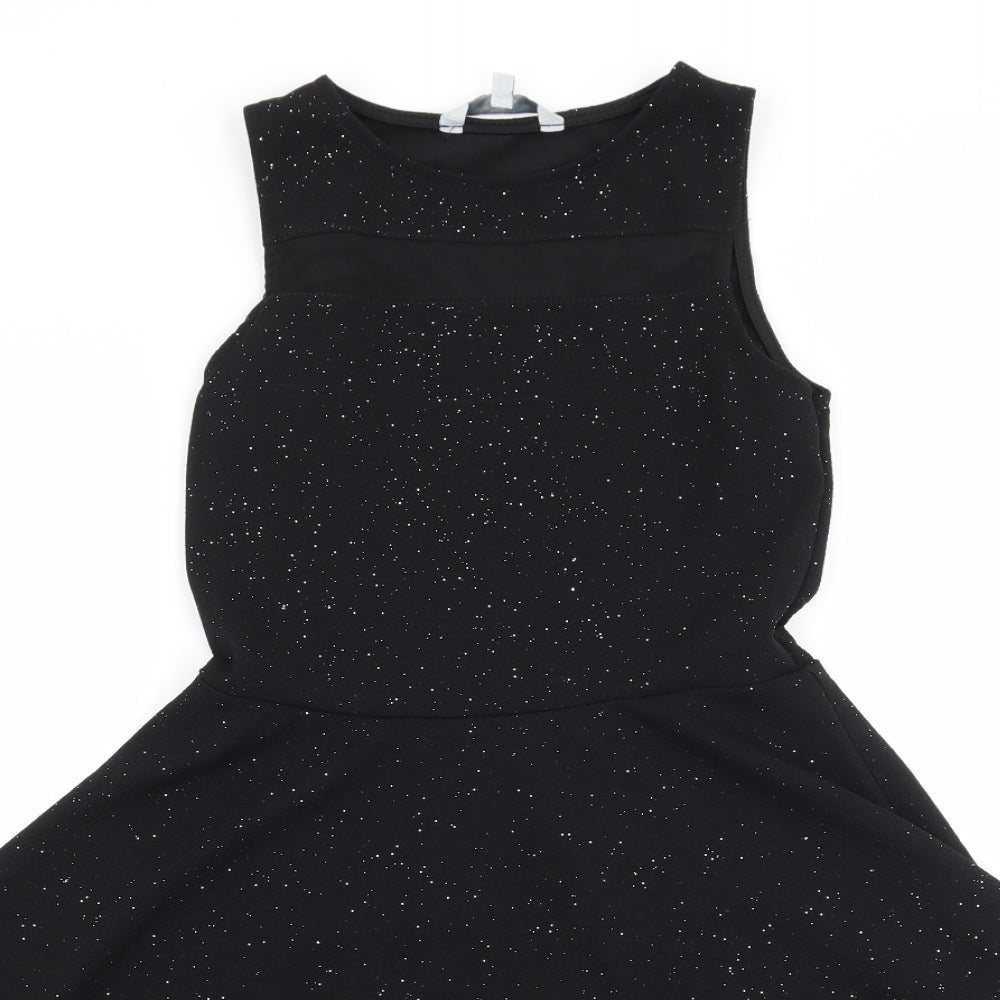 Miss E-vie Girls Black  Jersey Skater Dress  Size 11-12 Years