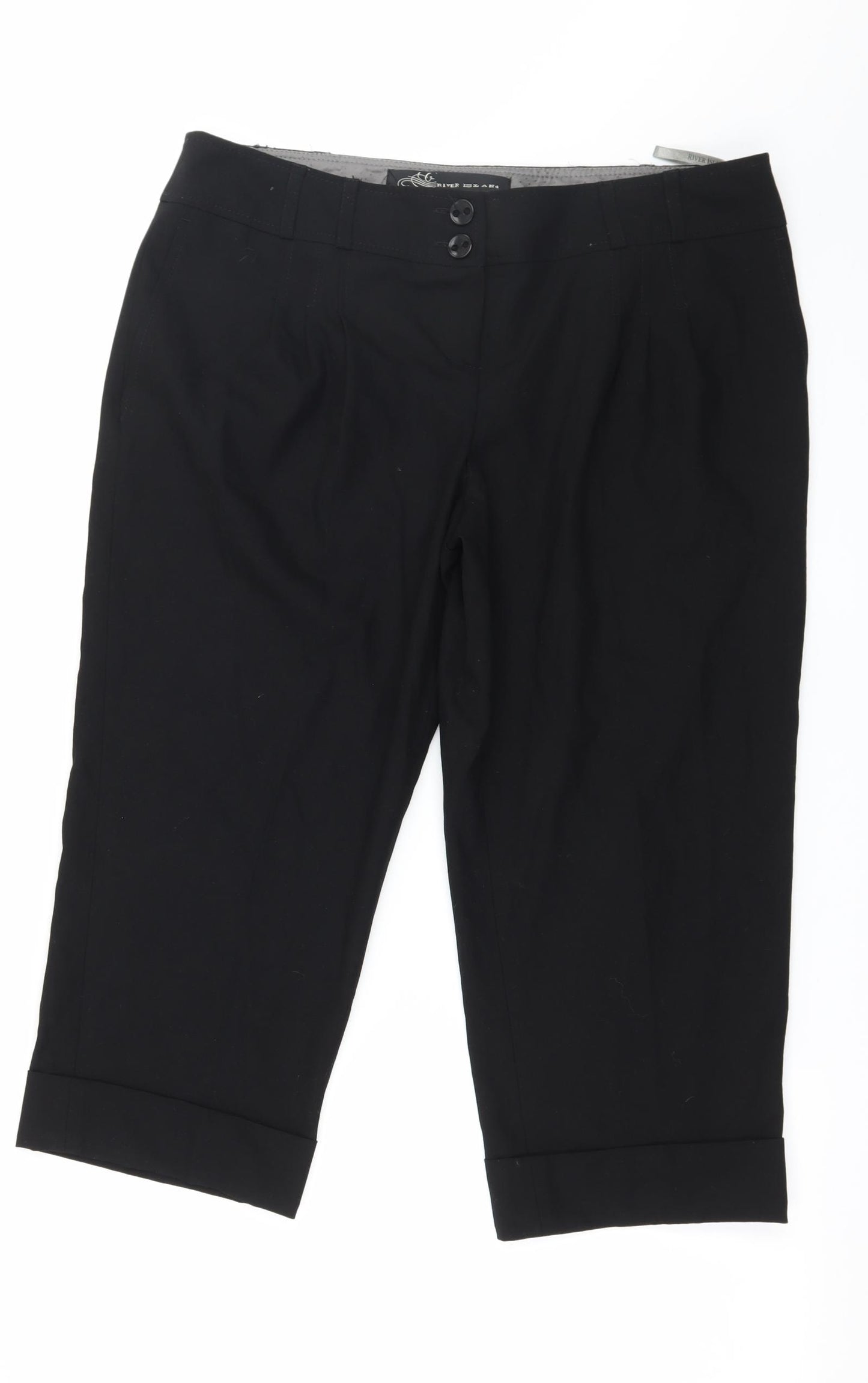 River Island Womens Black   Cropped Trousers Size 14 L20 in