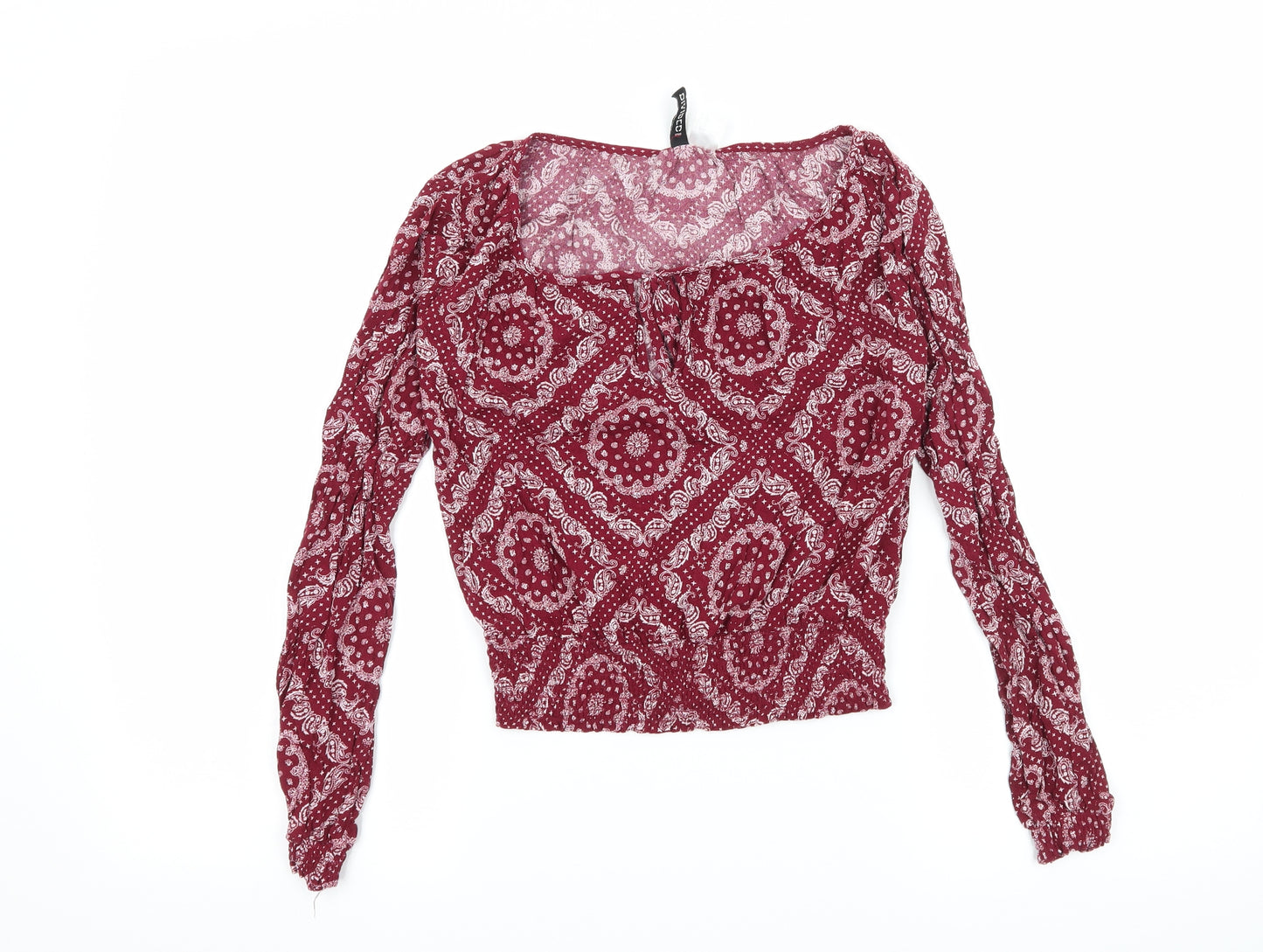 Divided Womens Purple Paisley  Basic Blouse Size 6