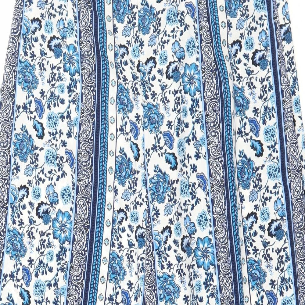 Divided by H&M Womens Blue Paisley  Trousers  Size 8 L20 in