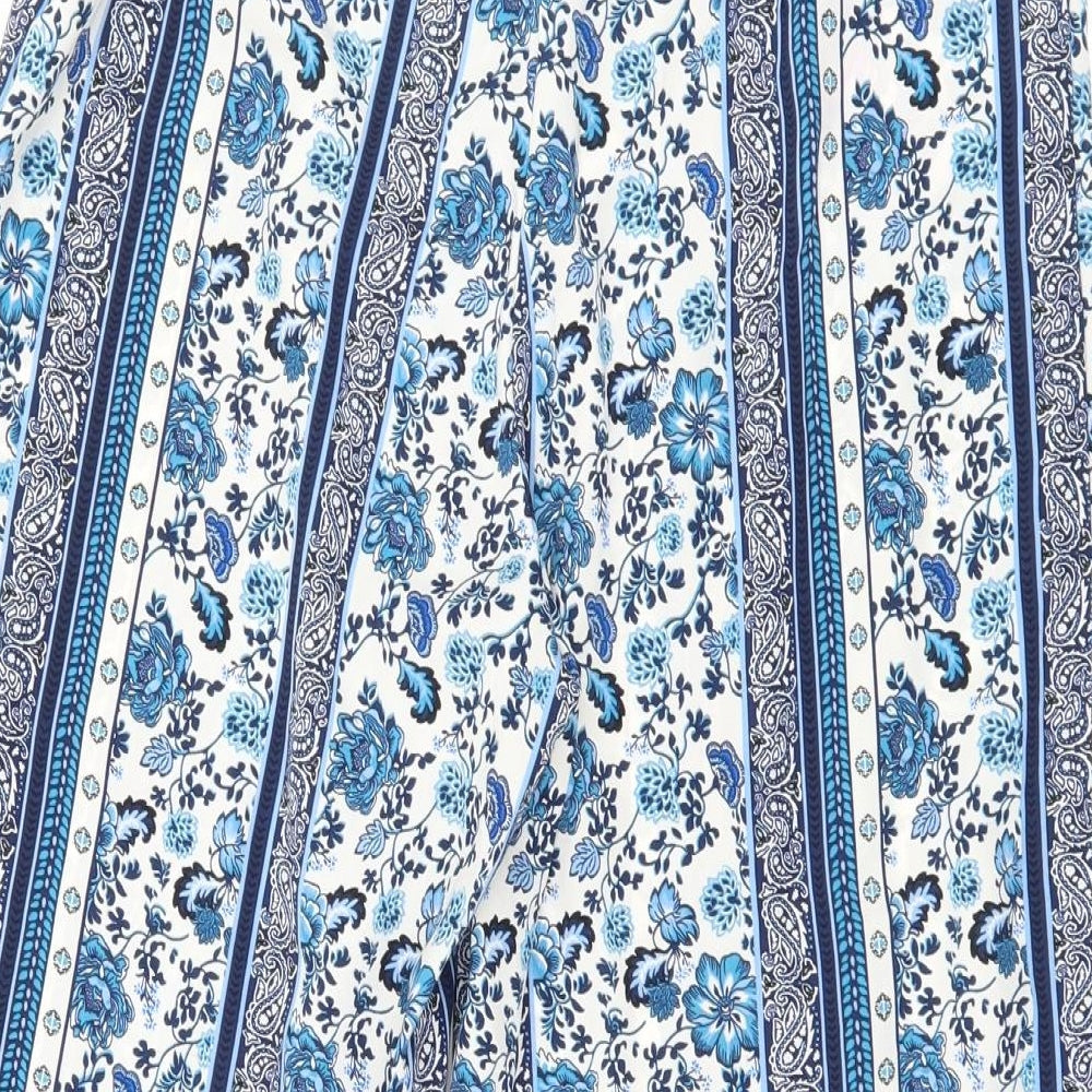 Divided by H&M Womens Blue Paisley  Trousers  Size 8 L20 in