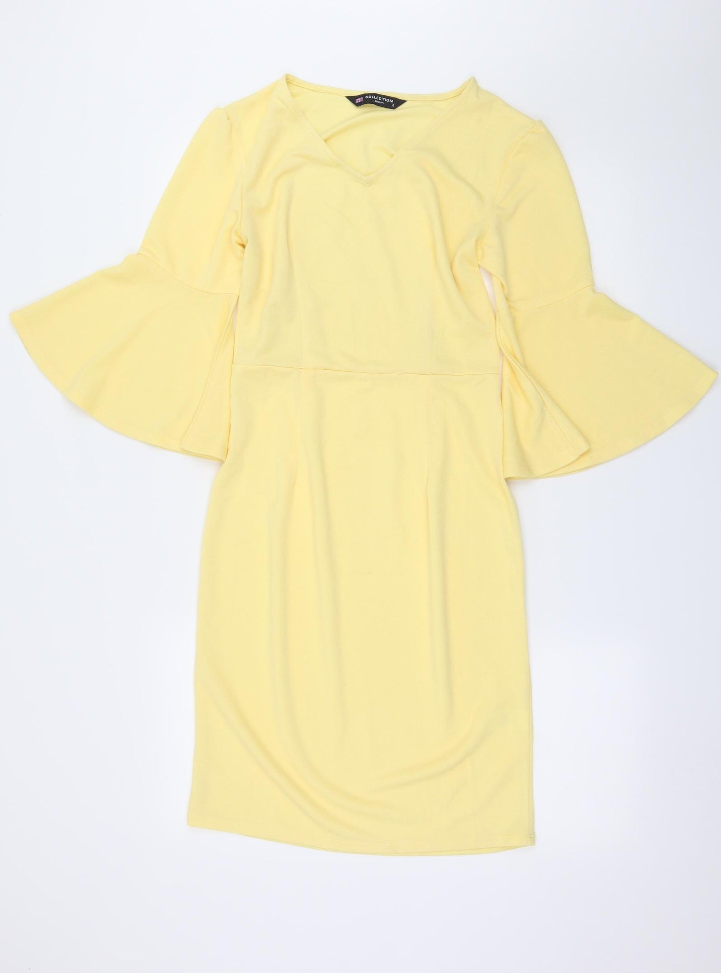 Collection London Womens Yellow  Jersey A-Line  Size 8