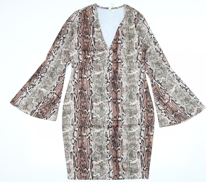 Body Flirt Womens Pink Animal Print  A-Line  Size 8