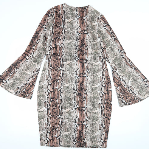 Body Flirt Womens Pink Animal Print  A-Line  Size 8