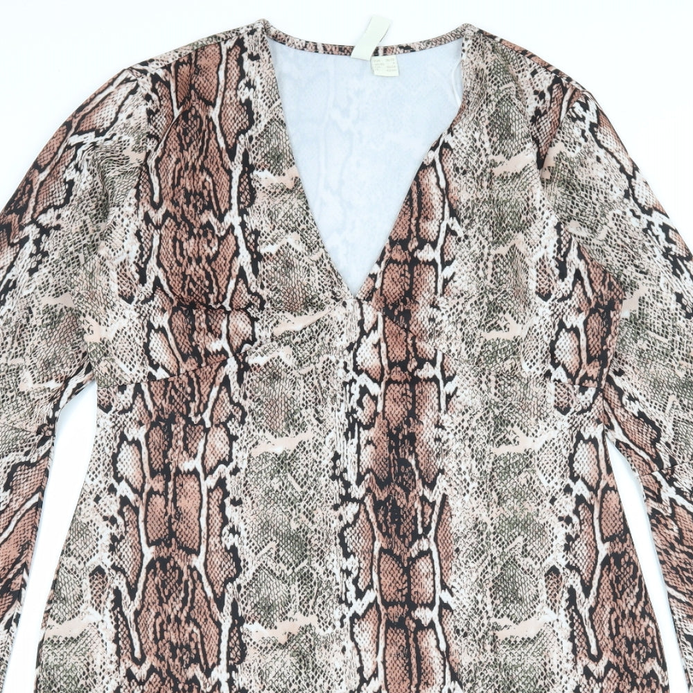 Body Flirt Womens Pink Animal Print  A-Line  Size 8