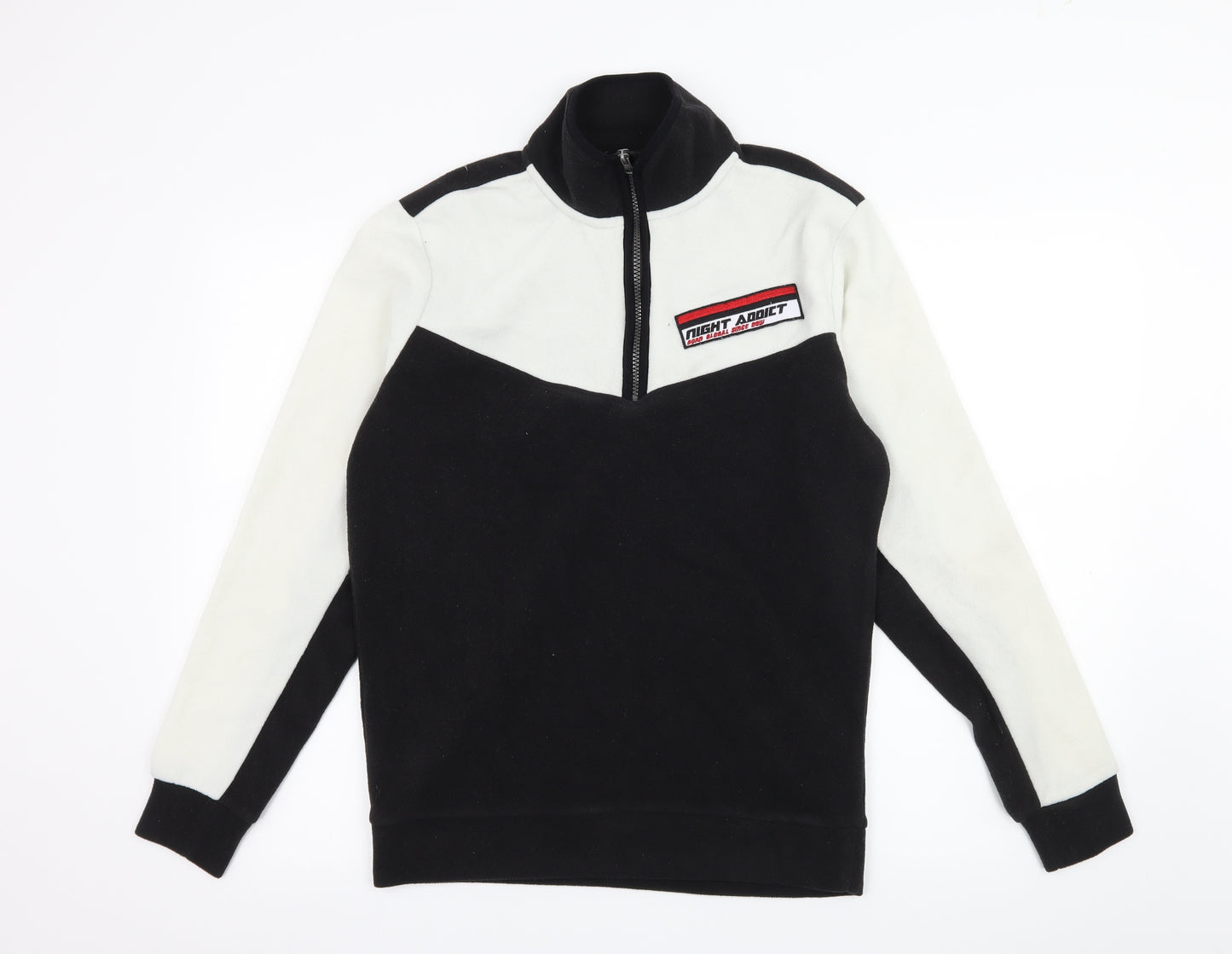 Night Addict Mens Black  Fleece Pullover Sweatshirt Size XS