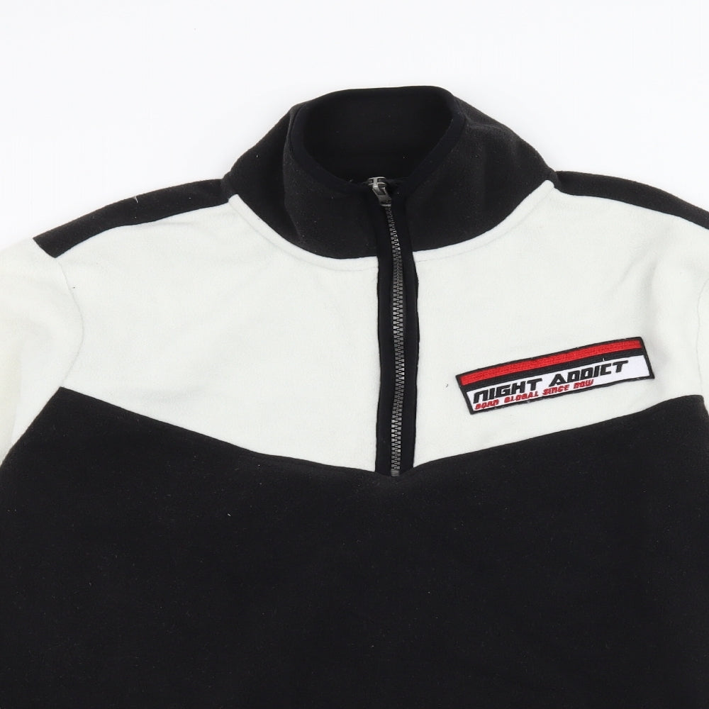 Night Addict Mens Black  Fleece Pullover Sweatshirt Size XS