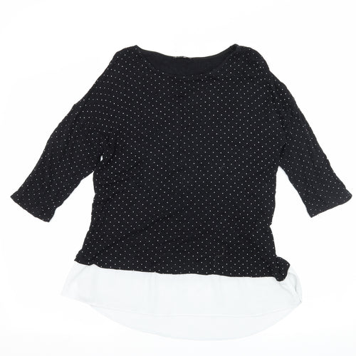 Stradivarius Womens Beige Polka Dot Jersey Basic T-Shirt Size M