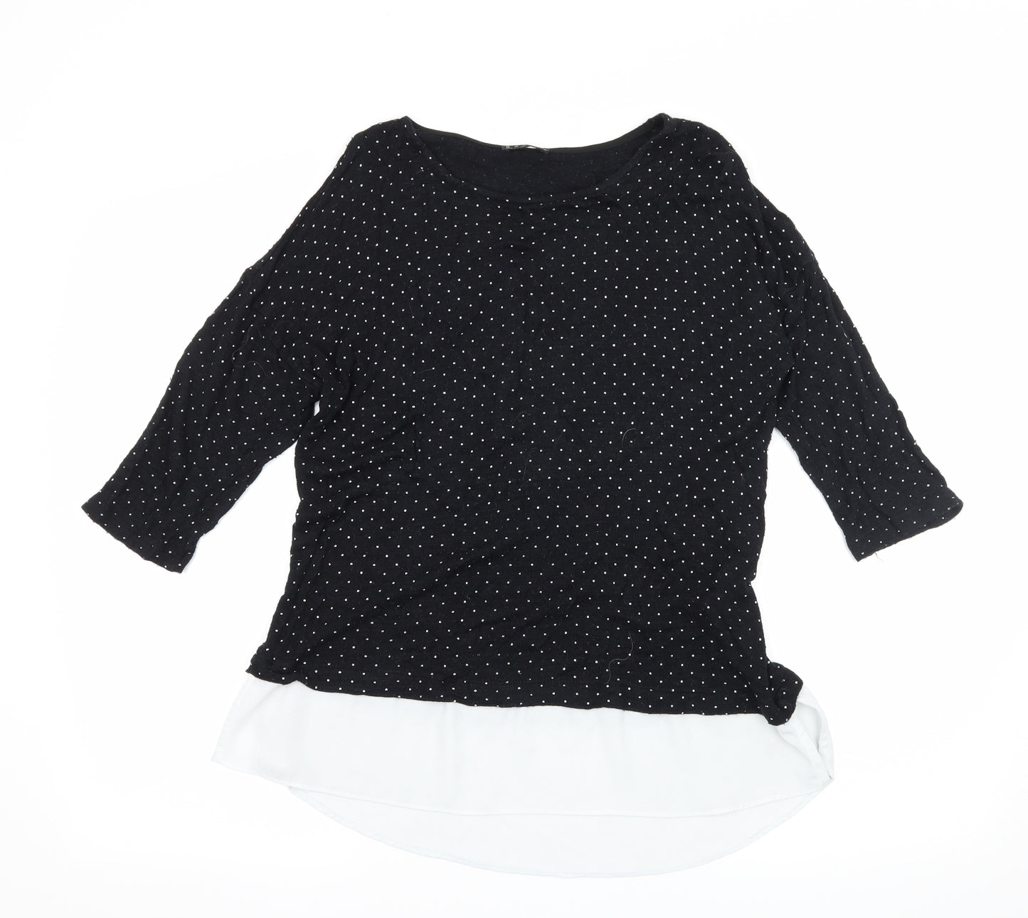 Stradivarius Womens Beige Polka Dot Jersey Basic T-Shirt Size M