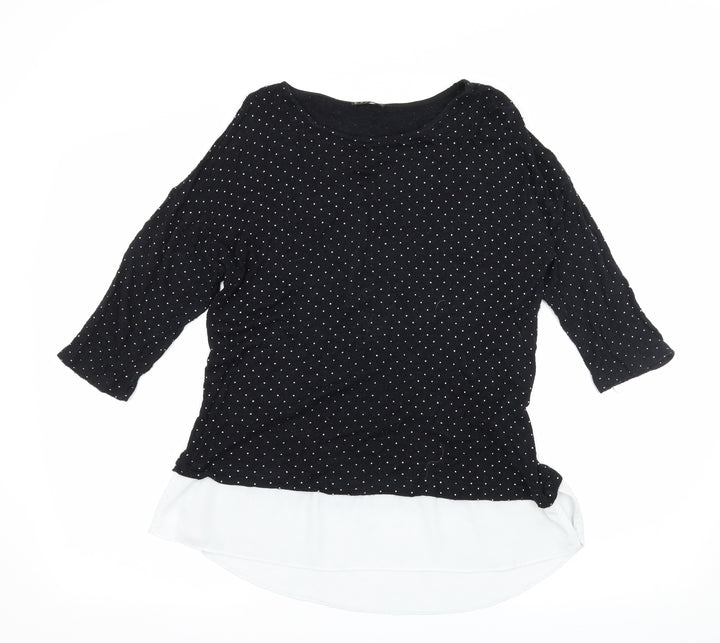 Stradivarius Womens Beige Polka Dot Jersey Basic T-Shirt Size M