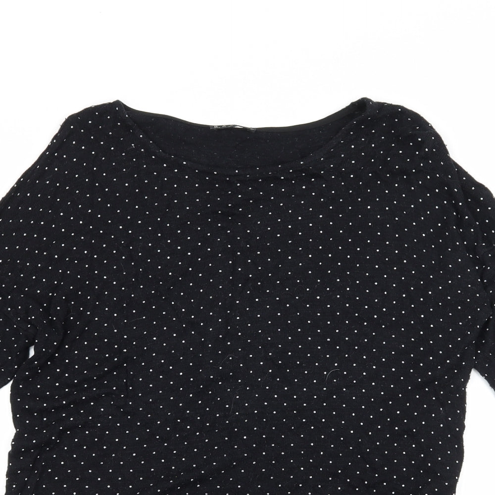 Stradivarius Womens Beige Polka Dot Jersey Basic T-Shirt Size M
