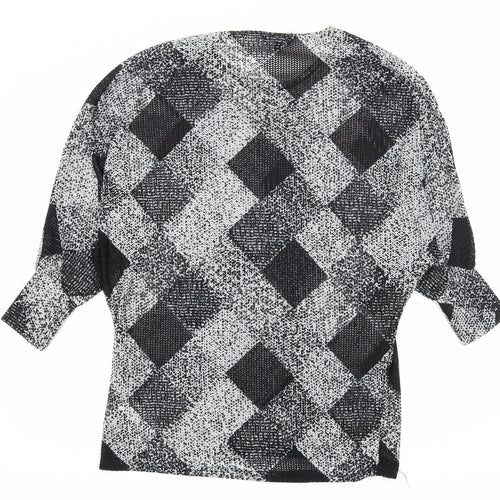 New Look Womens Black Argyle/Diamond Knit Pullover Jumper Size S
