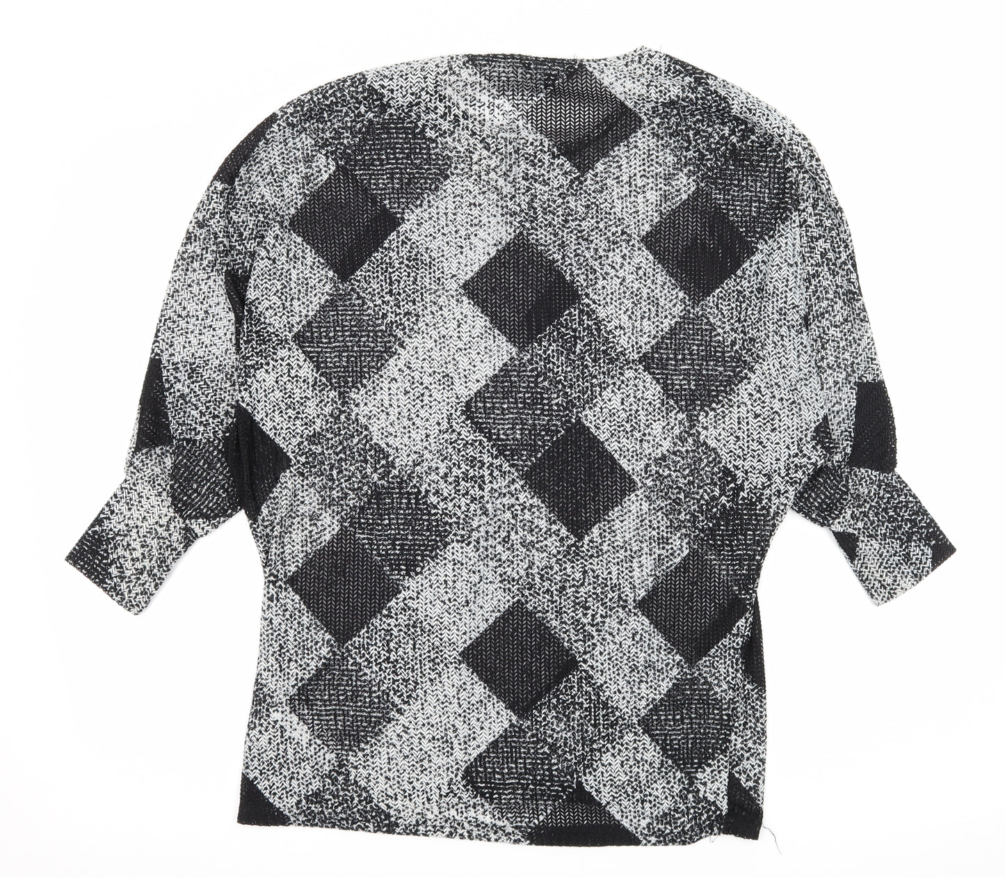 New Look Womens Black Argyle/Diamond Knit Pullover Jumper Size S