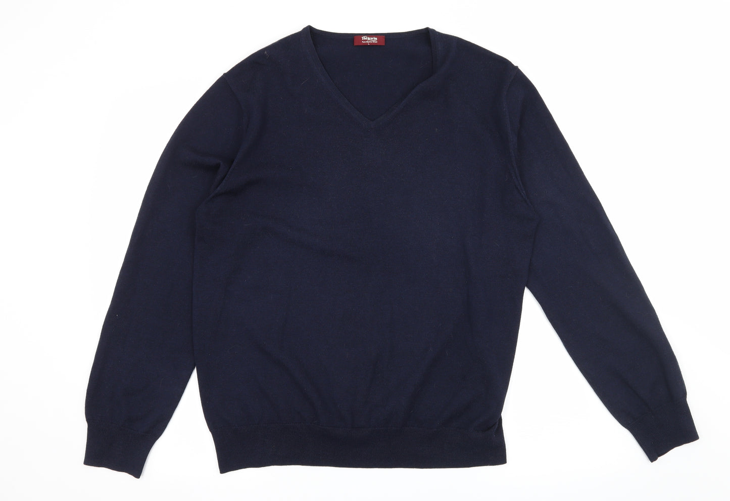 T.M.Lewin Mens Blue  Knit Pullover Jumper Size L