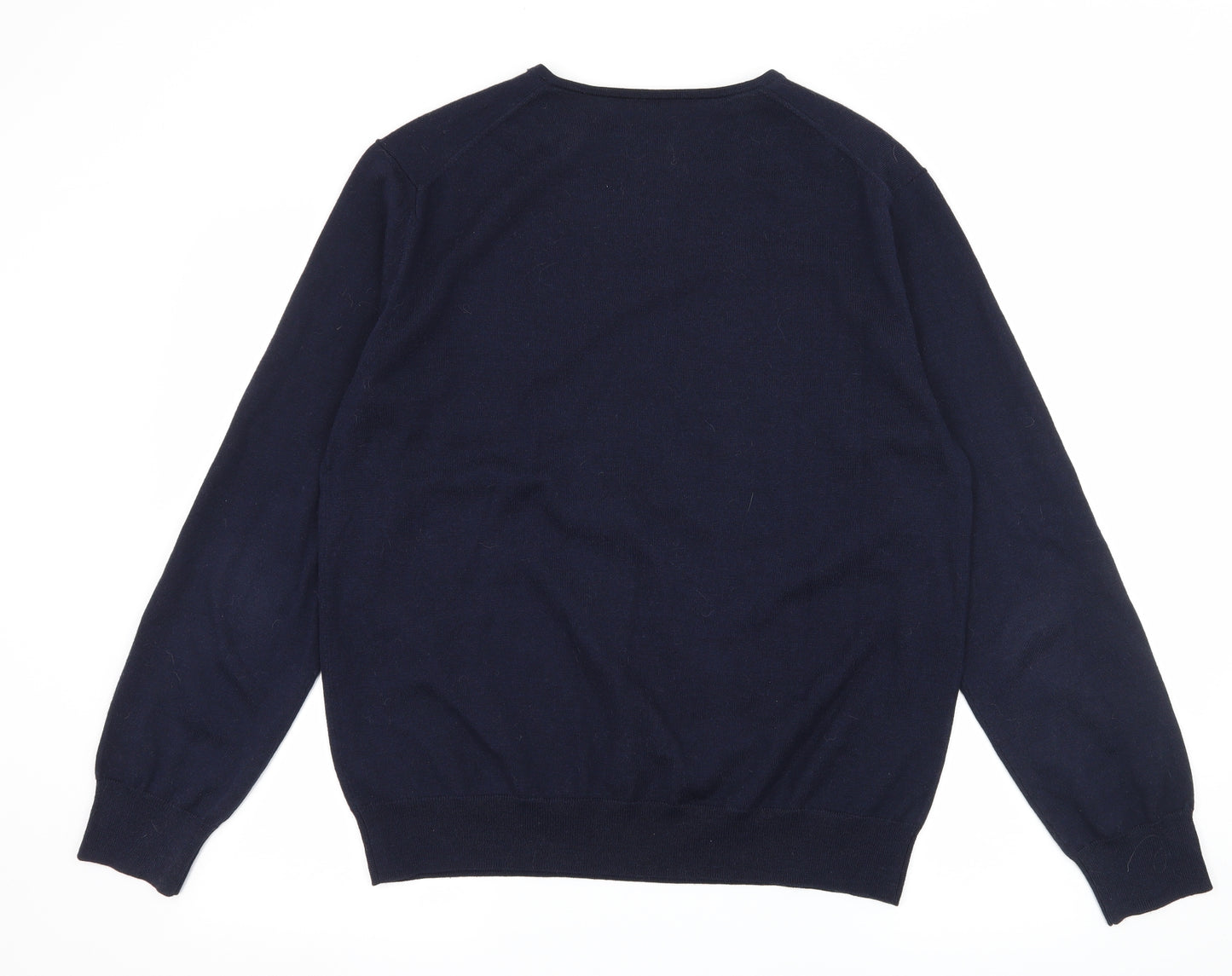 T.M.Lewin Mens Blue  Knit Pullover Jumper Size L