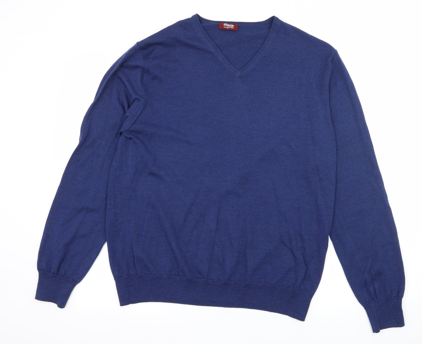 T.M.Lewin Mens Blue  Knit Pullover Jumper Size L