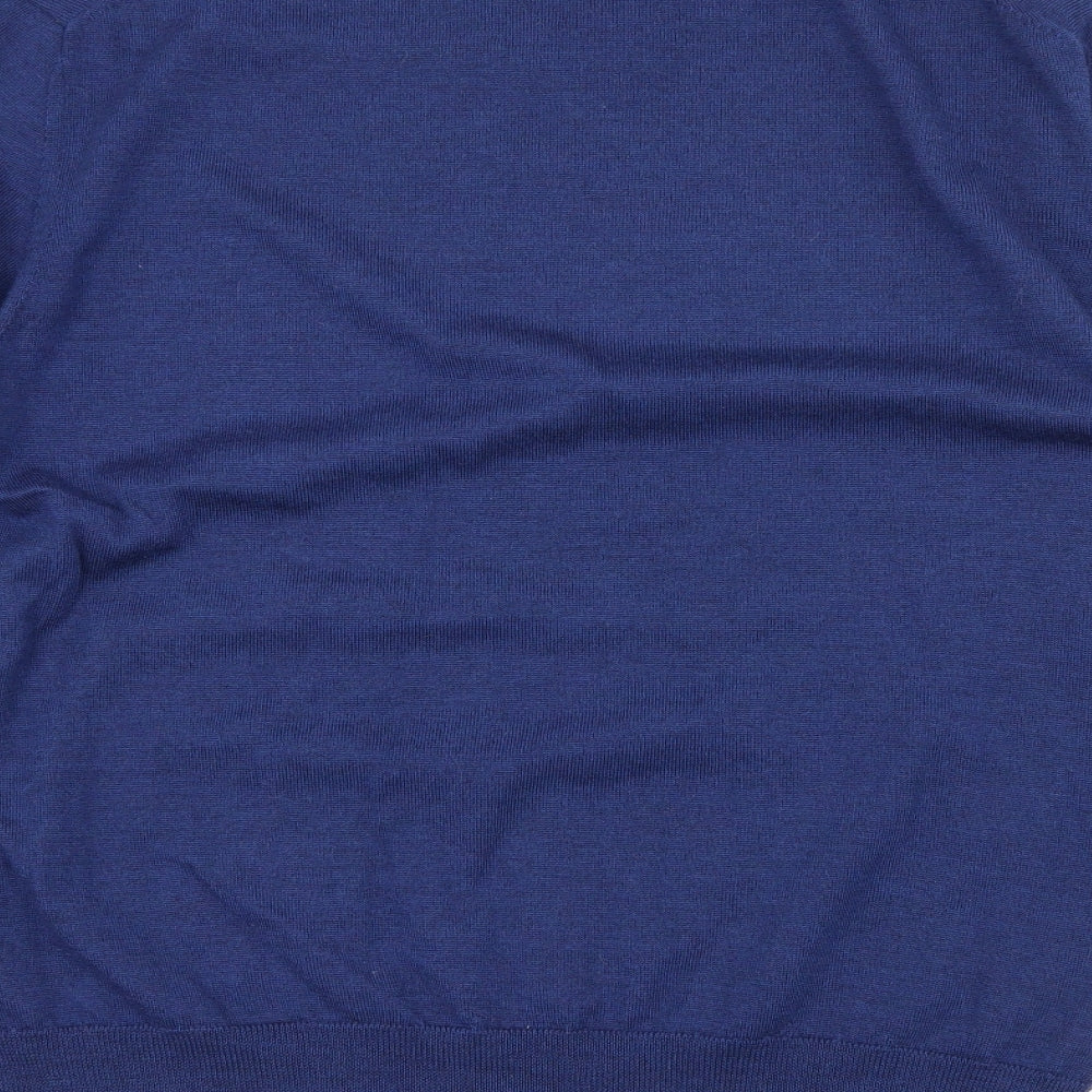 T.M.Lewin Mens Blue  Knit Pullover Jumper Size L