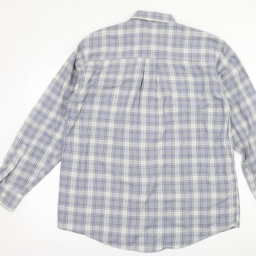 Woodville Mens Blue Check   Button-Up Size M