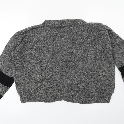 Brave Soul Womens Grey Striped  Pullover Jumper Size M