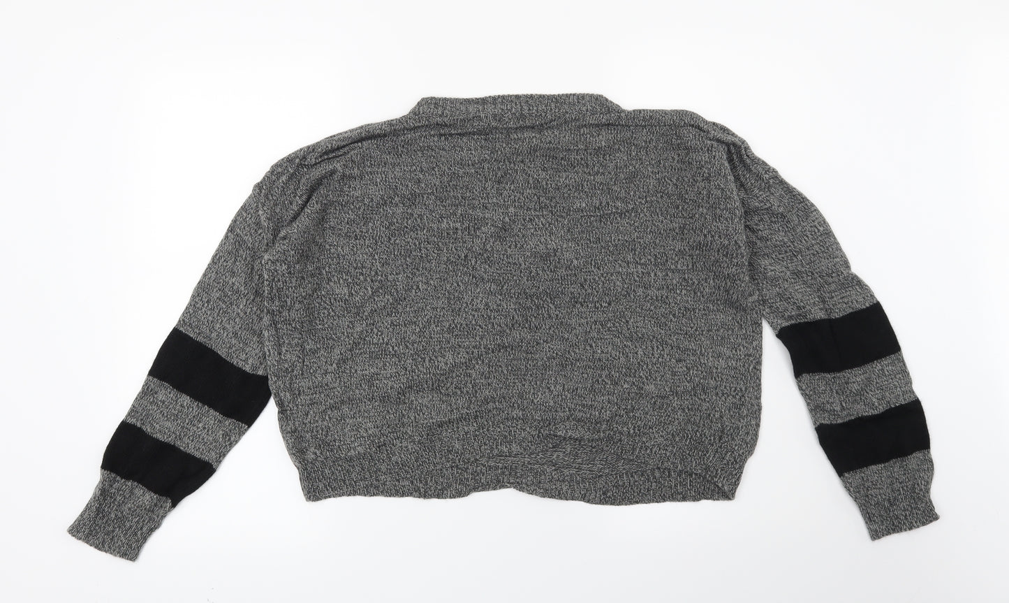 Brave Soul Womens Grey Striped  Pullover Jumper Size M