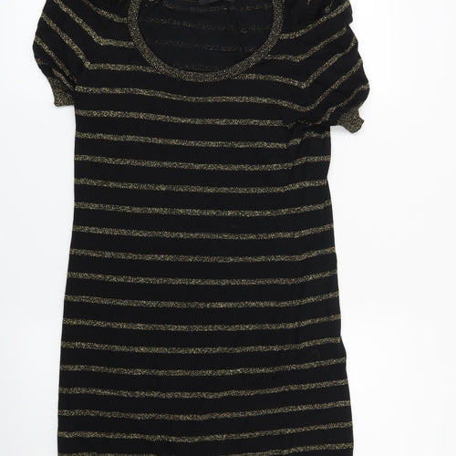 George Womens Black Striped  Pullover Jumper Size 12
