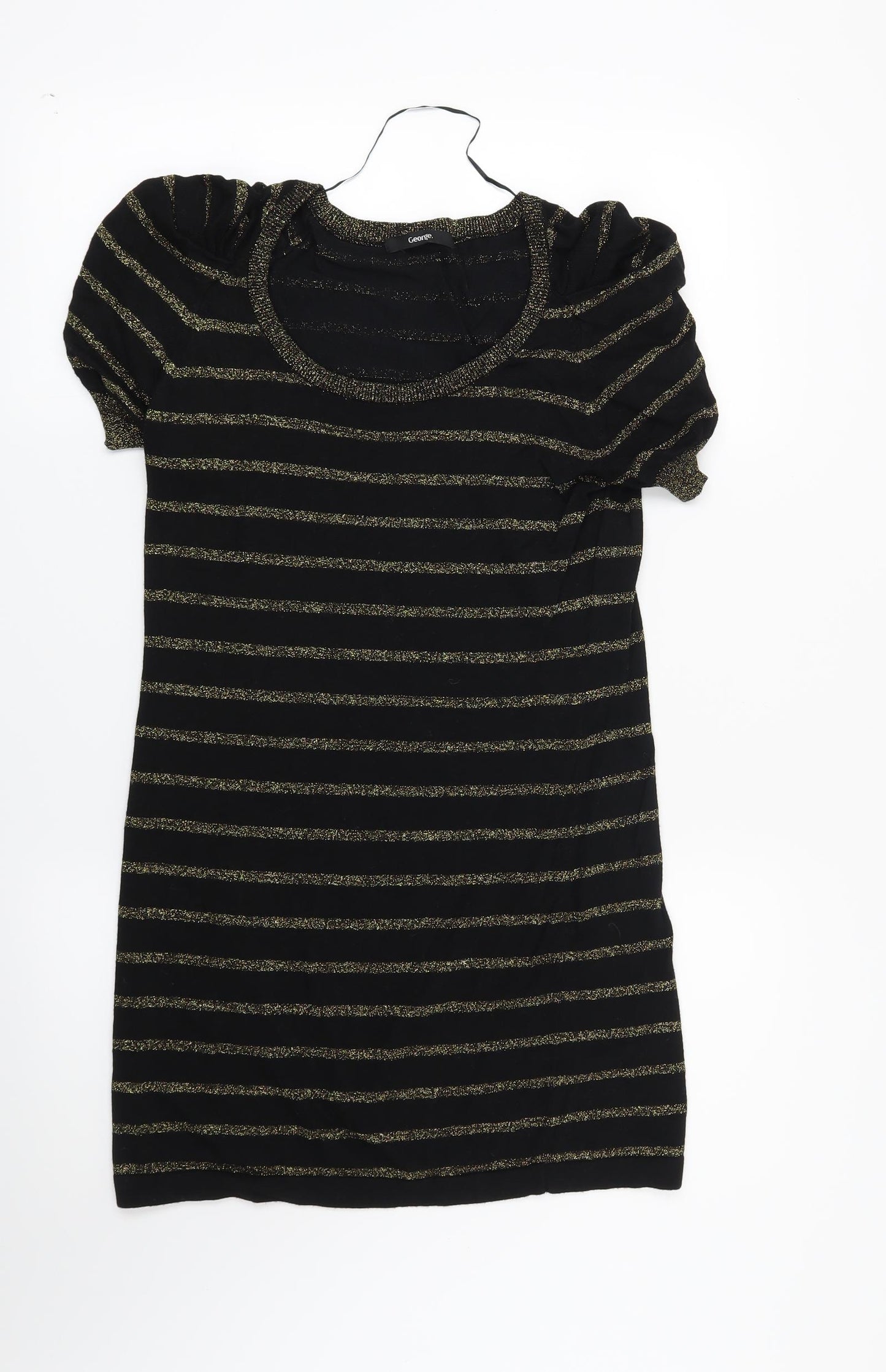 George Womens Black Striped  Pullover Jumper Size 12