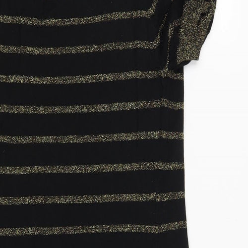 George Womens Black Striped  Pullover Jumper Size 12