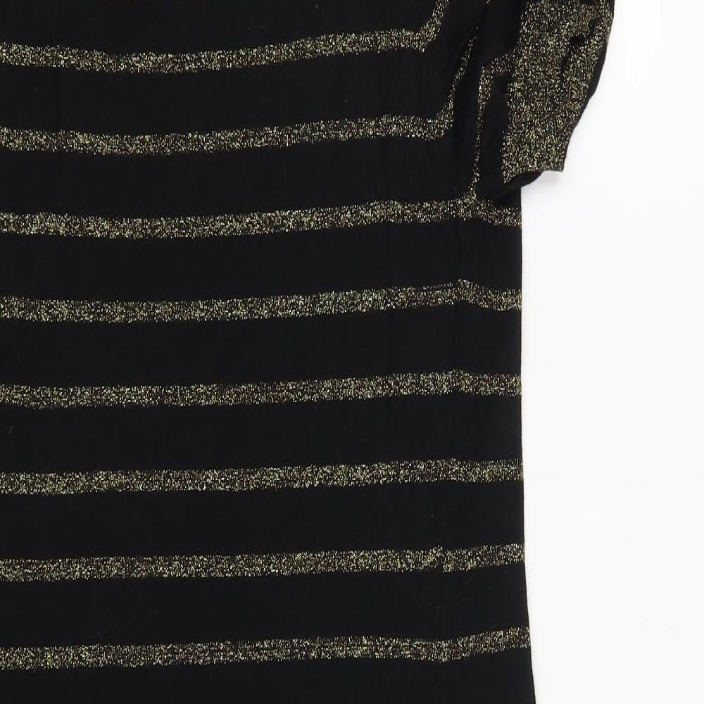 George Womens Black Striped  Pullover Jumper Size 12