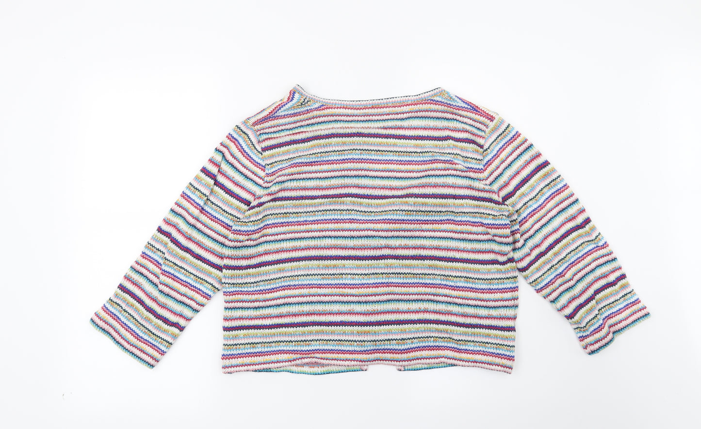 Per Una Womens Blue Striped  Cardigan Jumper Size 18
