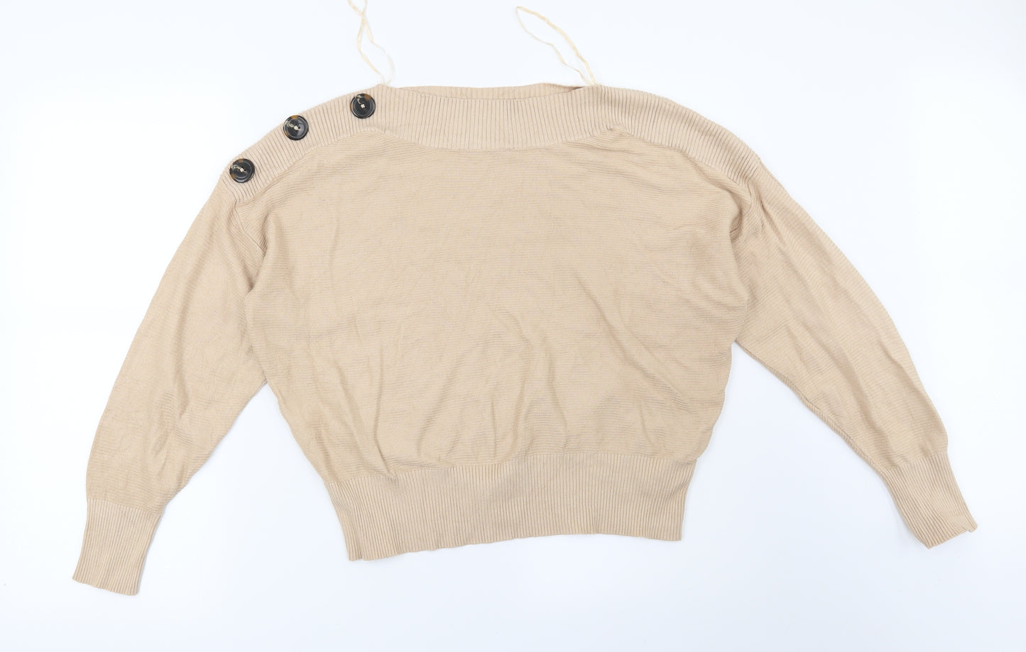 F&F Womens Beige Striped  Pullover Jumper Size 8