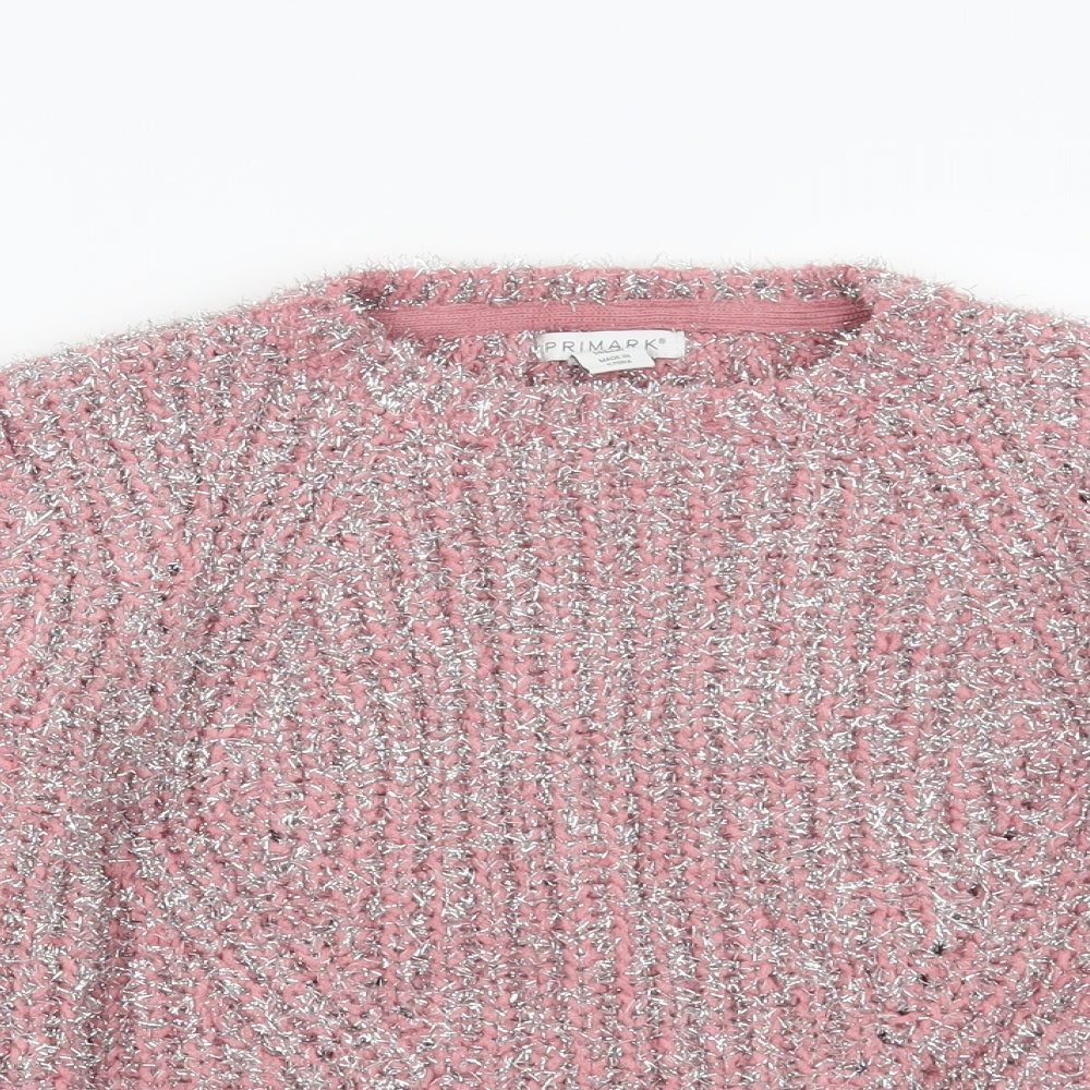 Primark Girls Pink   Pullover Jumper Size 10-11 Years