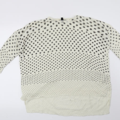 Mango Womens Beige Polka Dot  Pullover Jumper Size M