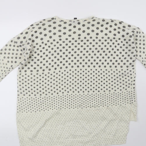 Mango Womens Beige Polka Dot  Pullover Jumper Size M