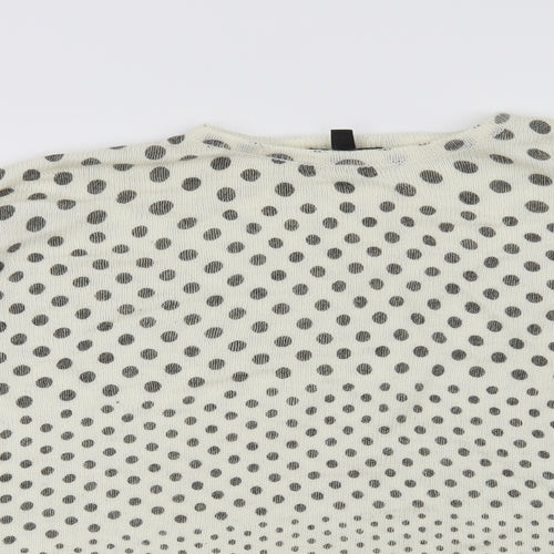 Mango Womens Beige Polka Dot  Pullover Jumper Size M