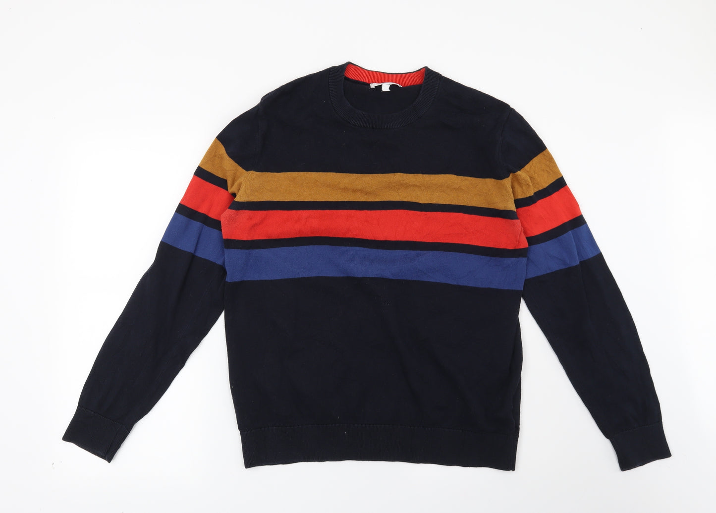 NEXT Mens Blue Striped  Pullover Jumper Size XL
