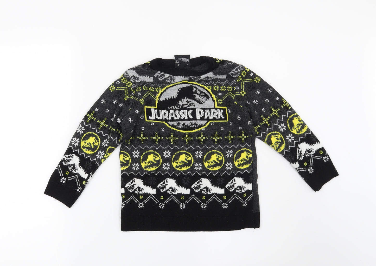 Jurassic Park Boys Grey   Pullover Jumper Size 5-6 Years  - Jurassic Park