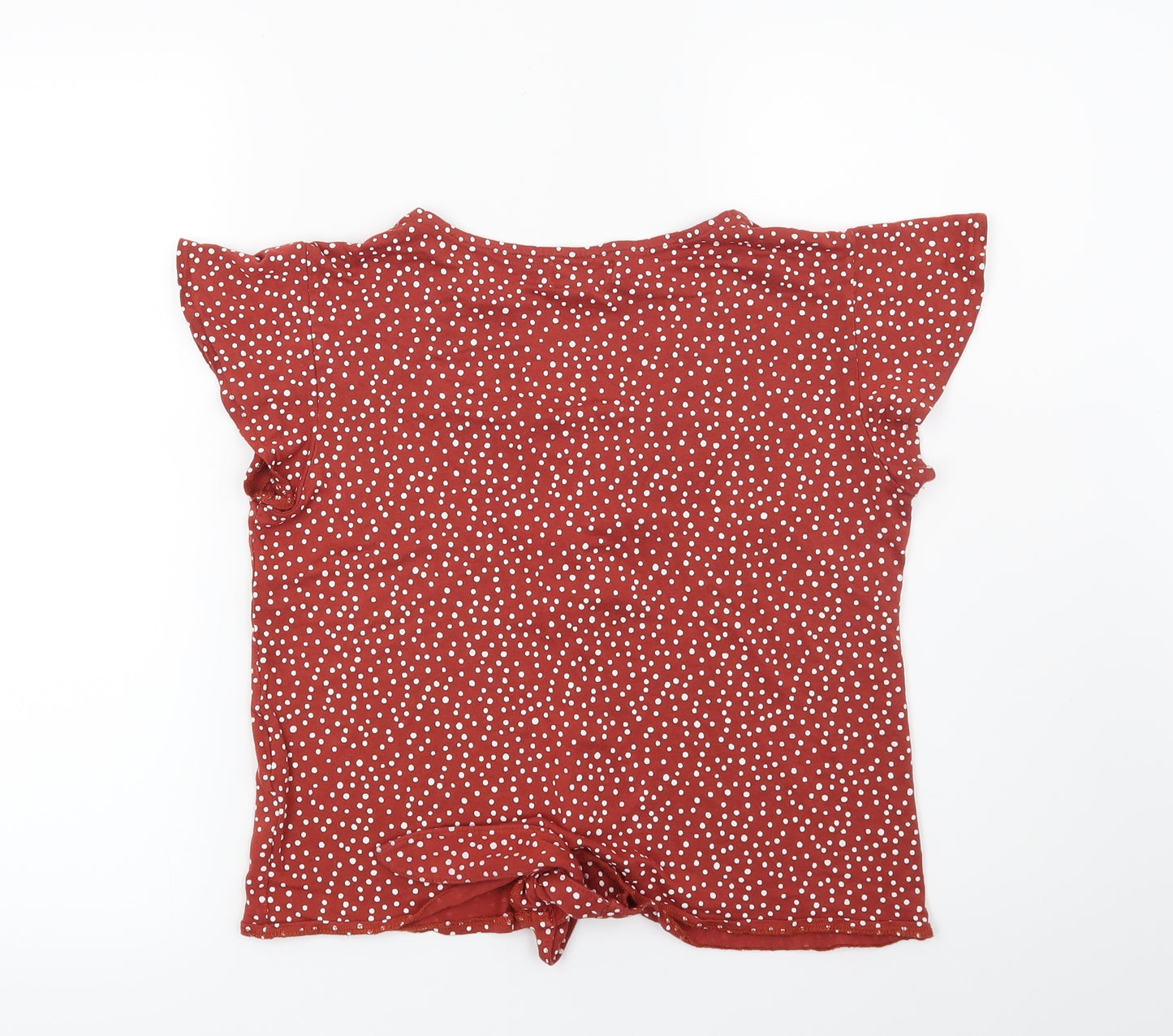 Preworn Womens Orange Polka Dot  Basic Blouse Size L