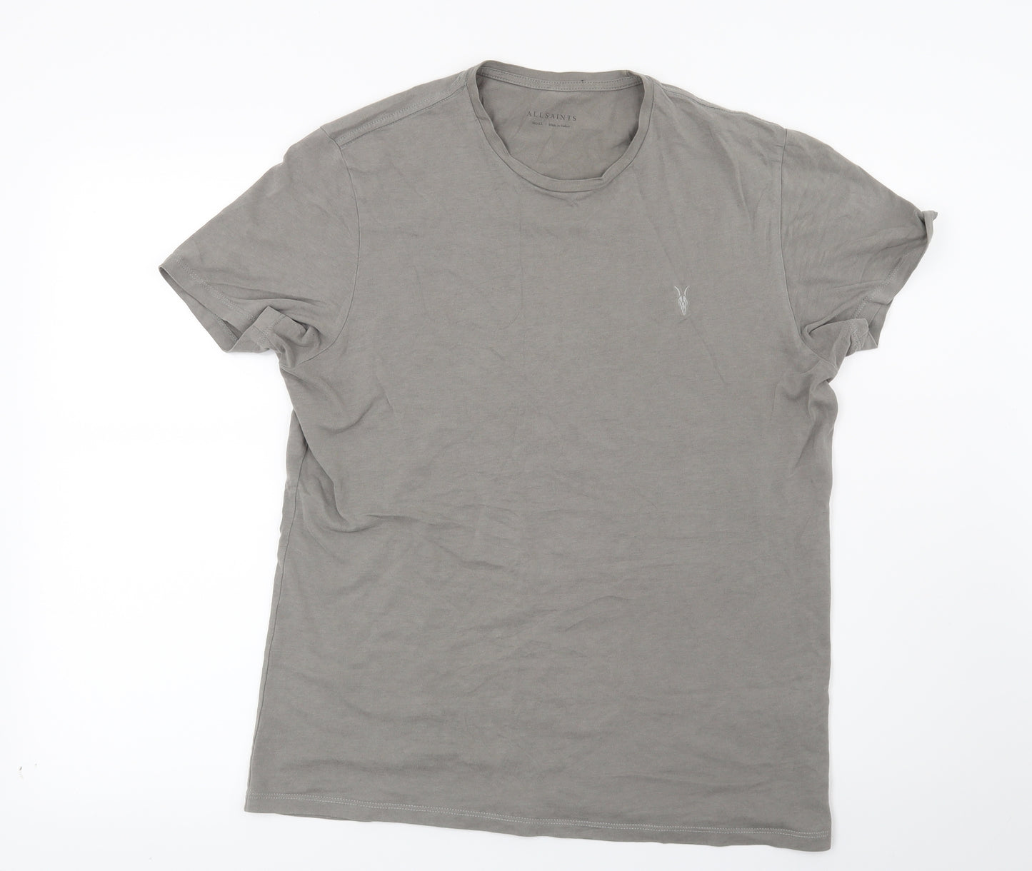 AllSaints Mens Grey    T-Shirt Size S