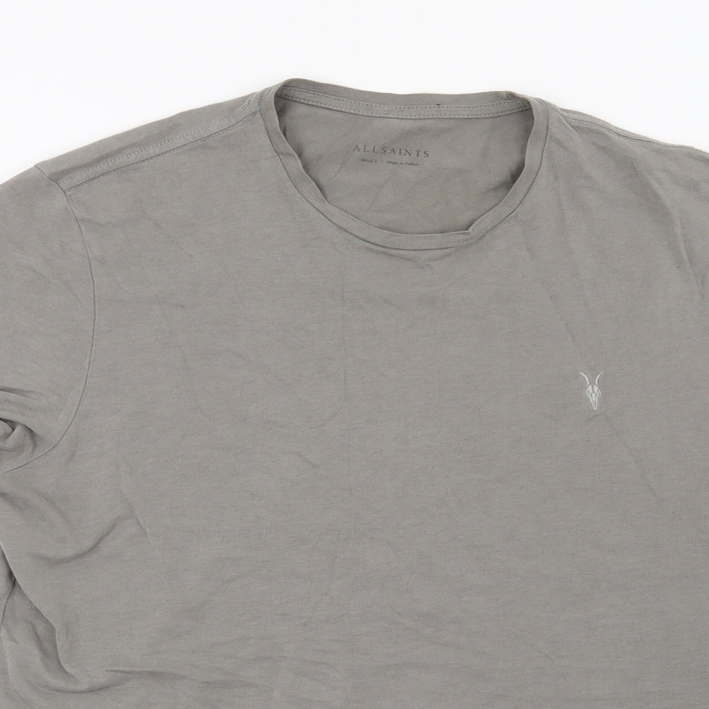 AllSaints Mens Grey    T-Shirt Size S