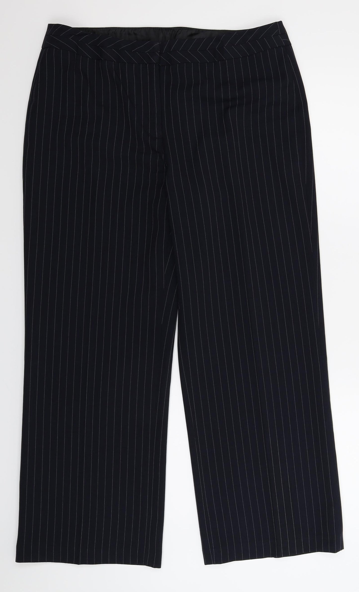 George Womens Blue Striped  Trousers  Size 14 L28 in