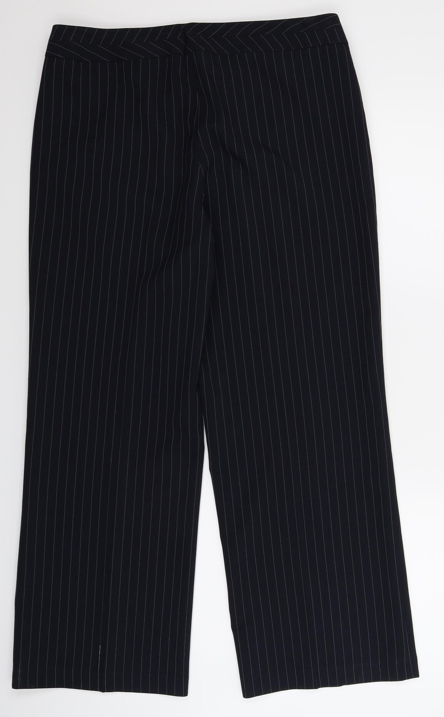 George Womens Blue Striped  Trousers  Size 14 L28 in