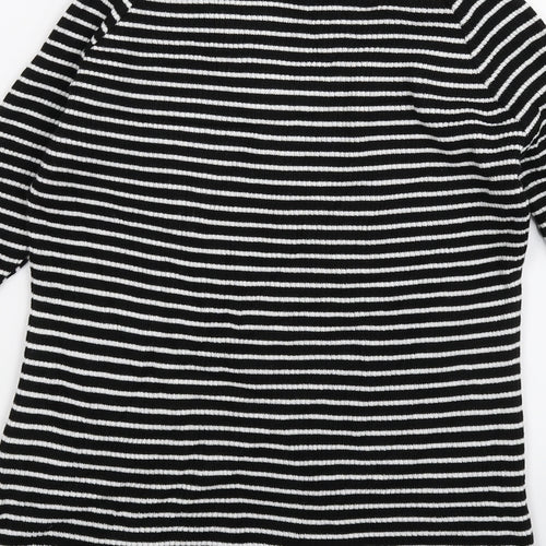 Very Womens Black Striped Knit Pullover Jumper Size 10