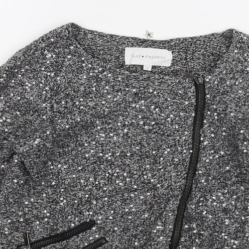 Sud Express Womens Grey  Knit Cardigan Jumper Size S