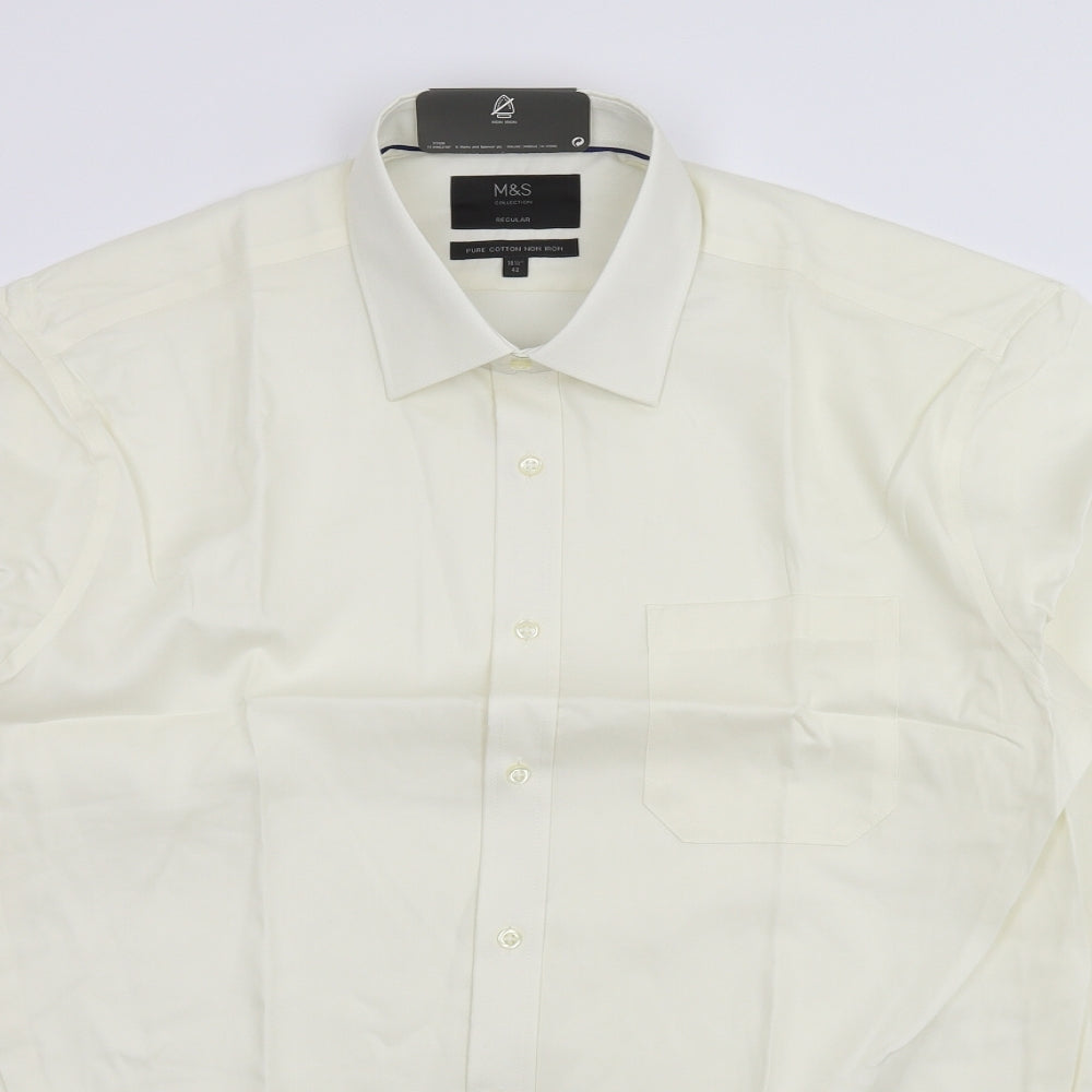 Marks and Spencer Mens White    Dress Shirt Size 16.5