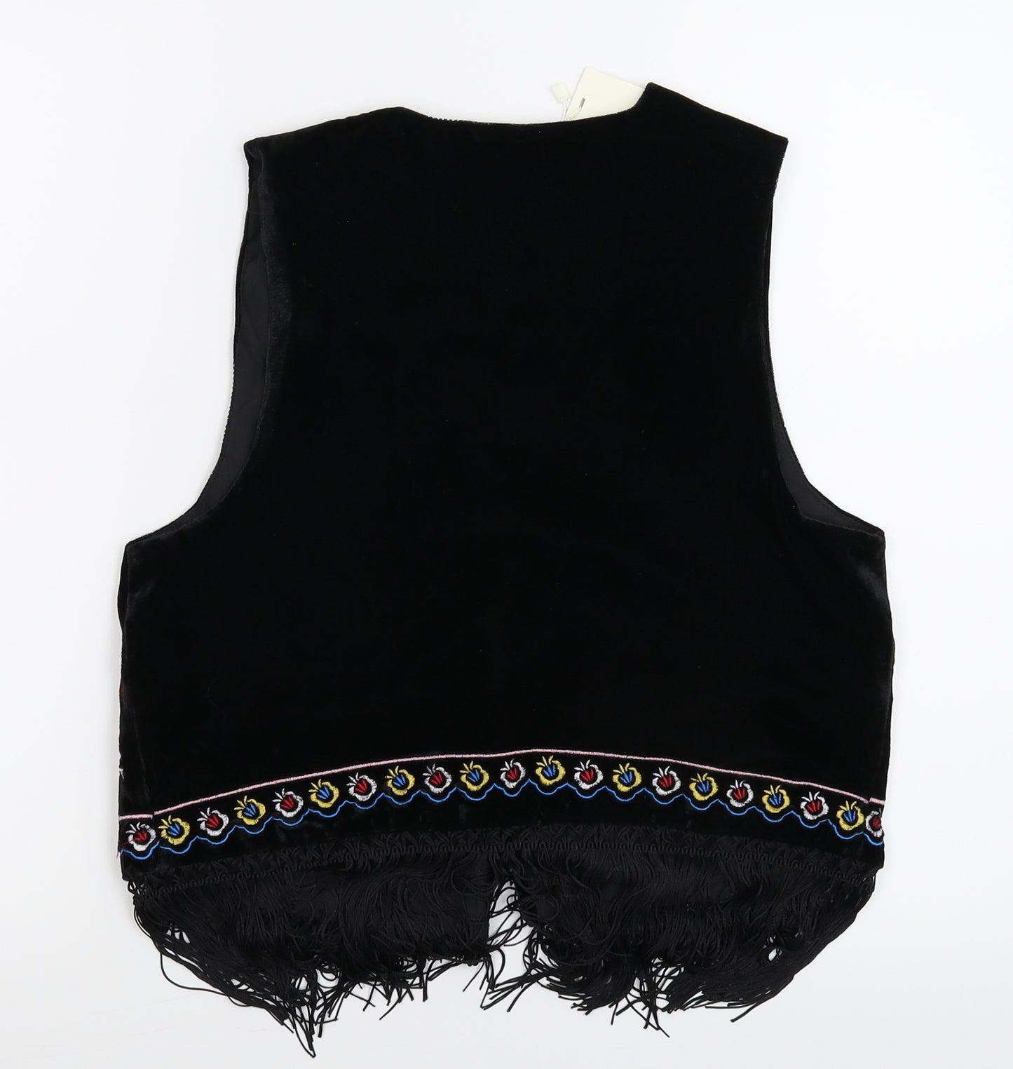 Piarossini Womens Black Floral  Jacket Waistcoat Size M